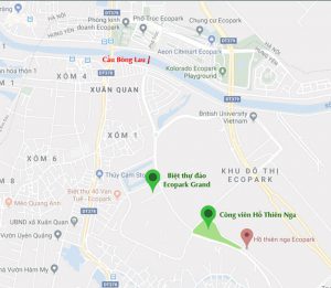 Bản đồ tới c&ocirc;ng vi&ecirc;n Hồ Thi&ecirc;n Nga Ecopark