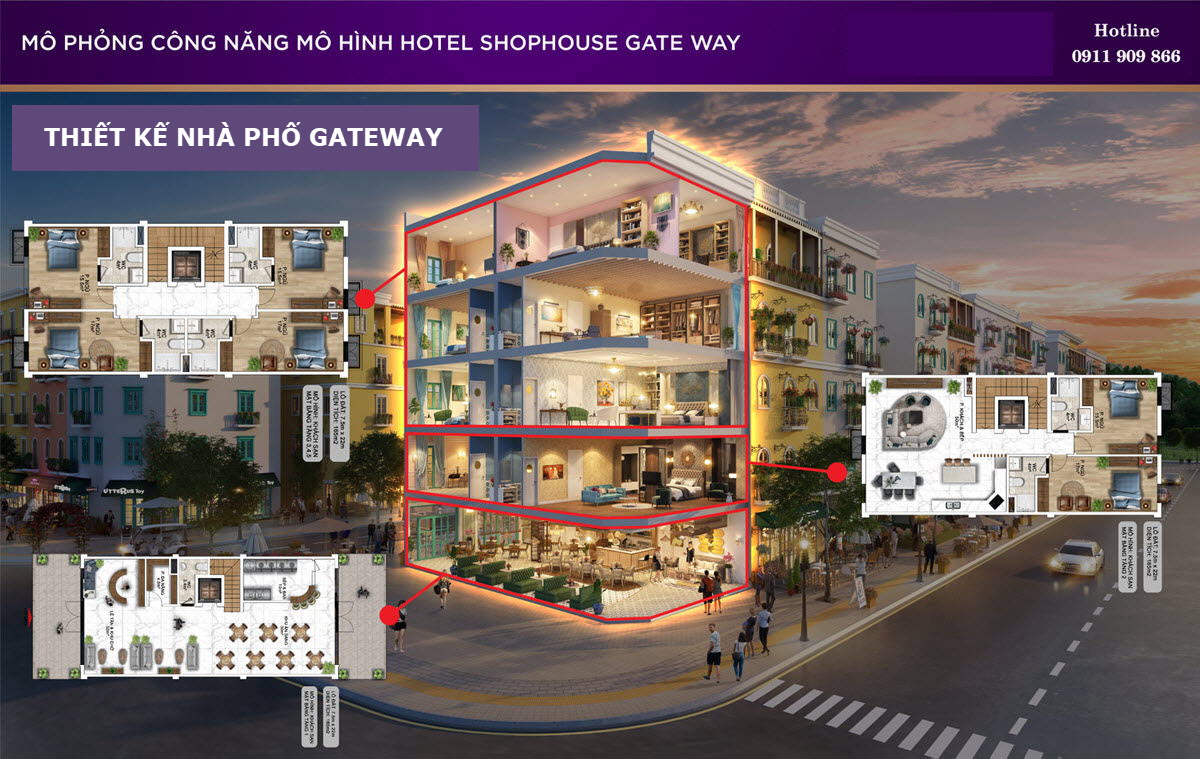 Thiết kế kh&aacute;ch sạn - shophouse Gateway An Thới