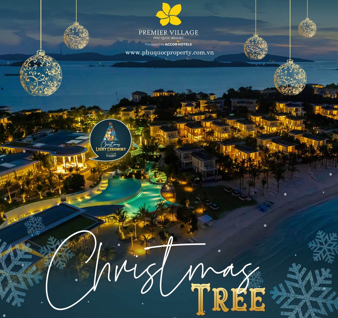 Premier Village Phu Quoc Resort về đ&ecirc;m với &aacute;nh đ&egrave;n lung linh huyền ảo