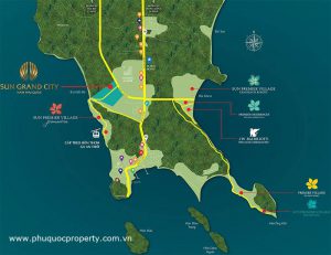 Vị trí dự án Sun Grand City New An Thới tại Nam Đảo Phú Quốc.