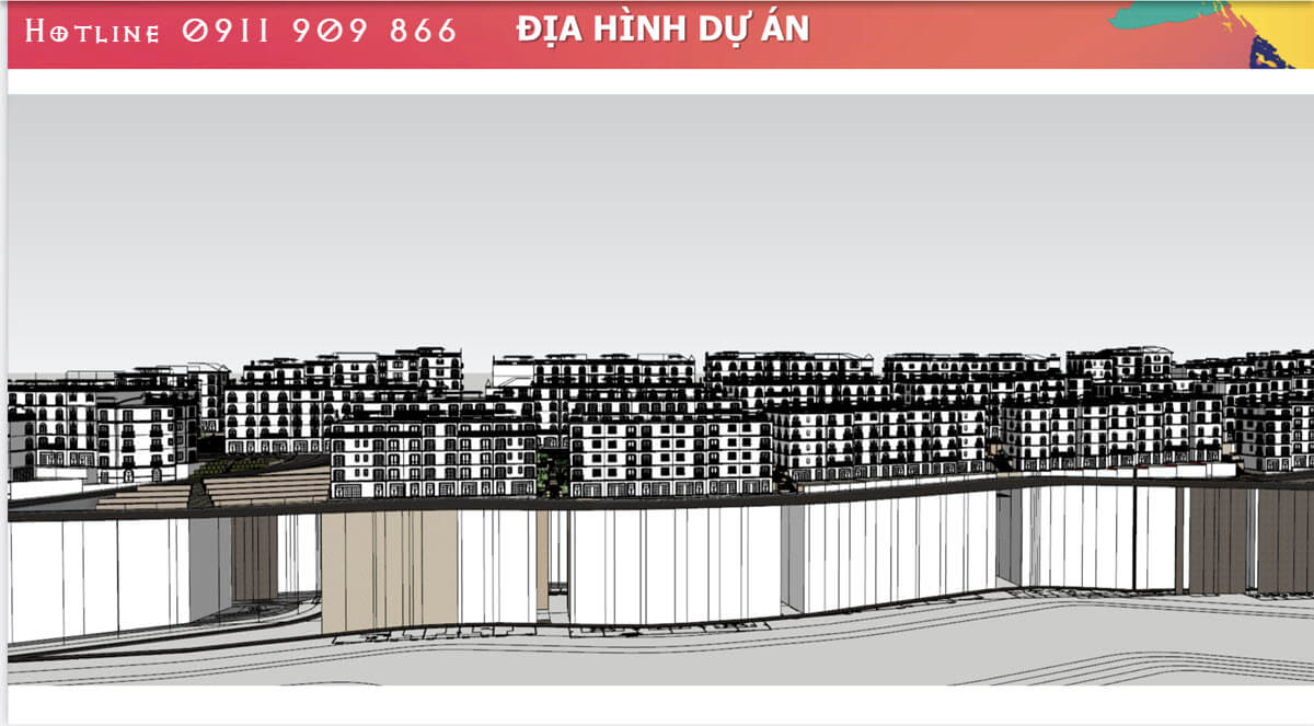 Địa hình Shophouse The Center khu vực Amalfi từ căn 184-136